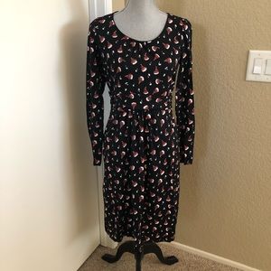 Boden Black & Red Floral Midi